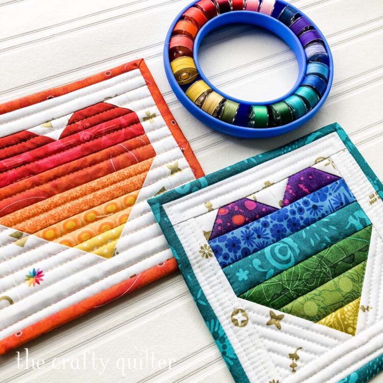 Ombre Heart Coaster @ The Crafty Quilter
