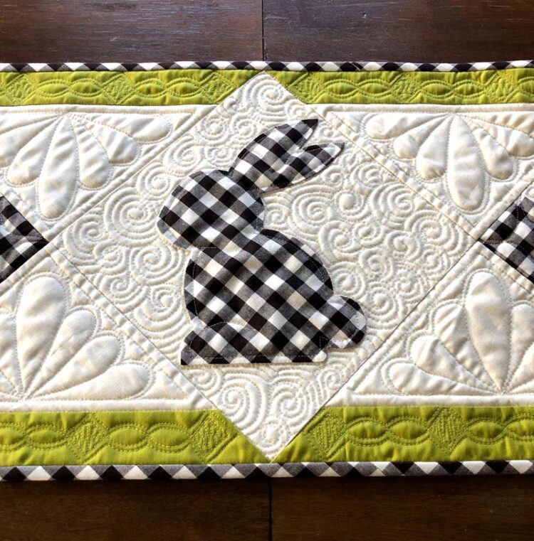 Quilting detail for Spring Bunny Table Runner Tutorial @ The Crafty Quilter
