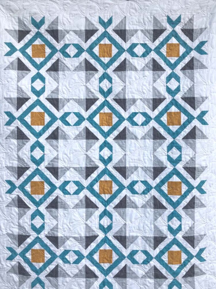Arrow Stone Quilt Pattern is now available!  Designed and made by Julie Cefalu @ The Crafty Quilter.