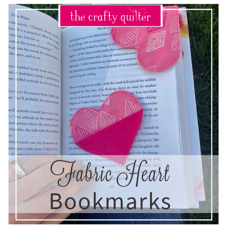 Check out this FREE fabric heart bookmark pattern from Julie @ The Crafty Quilter.  They are SO easy to make!