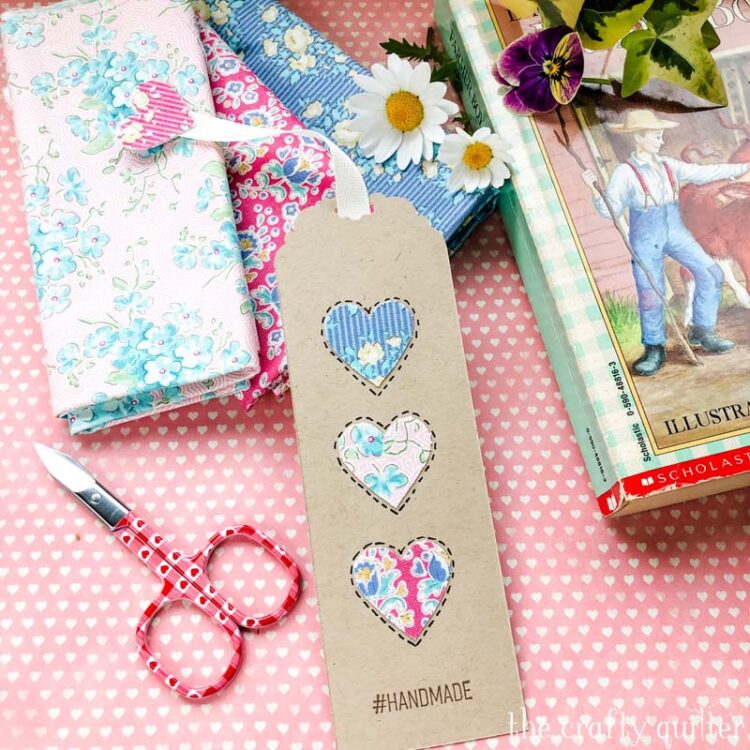 These Heart Bookmarks are super fast and easy to make!  All of the details can be found at The Crafty Quilter.