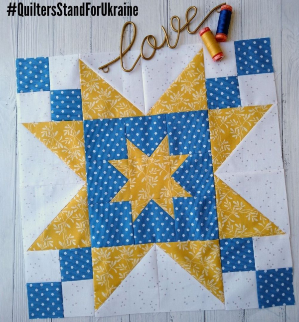 Pat Sloan shares her free Quilter's Stand for Ukraine pattern to generate support for Ukraine.