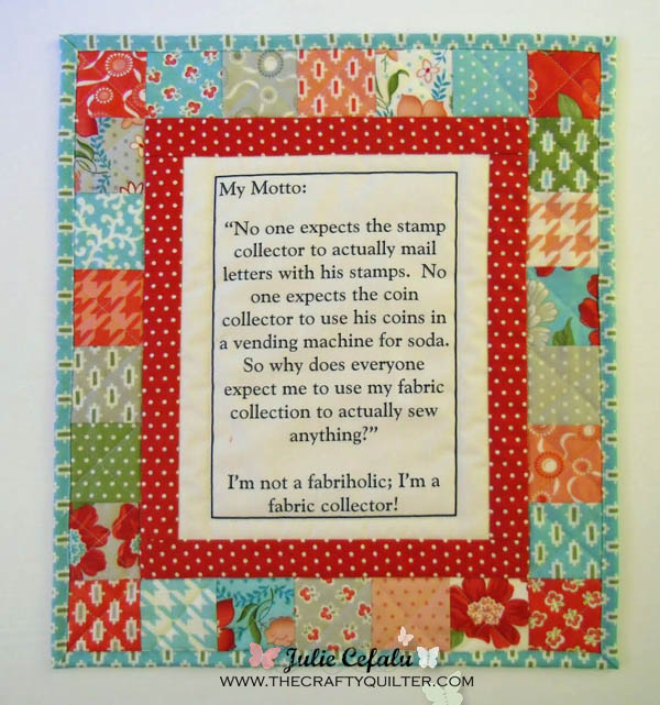 Quilter's Motto Wall Hanging