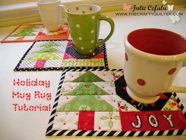 Holiday Mug Rug Tutorial @ The Crafty Quilter