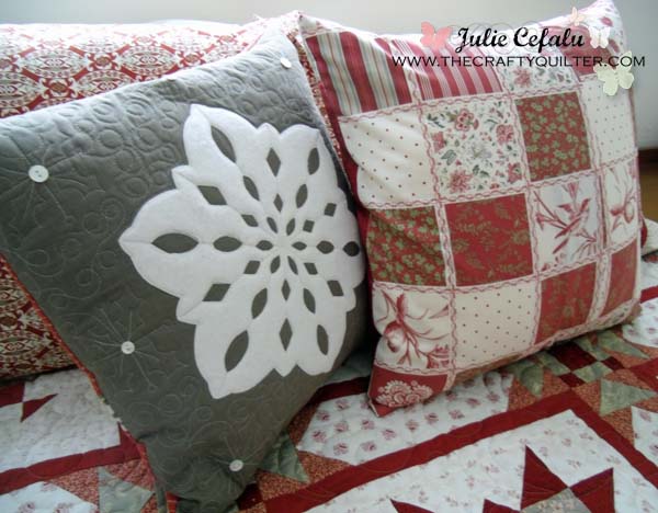 Snowflake pillow at The Crafty Quilter