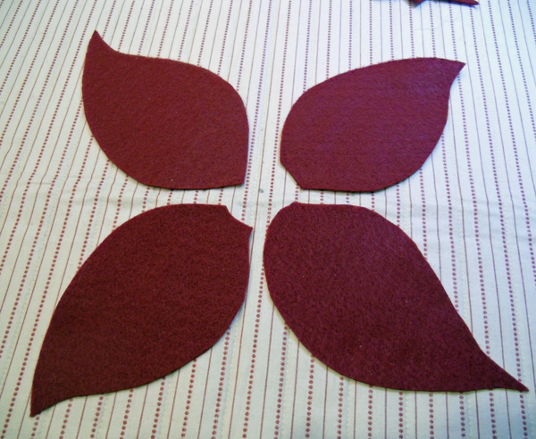 poinsettia petals placement