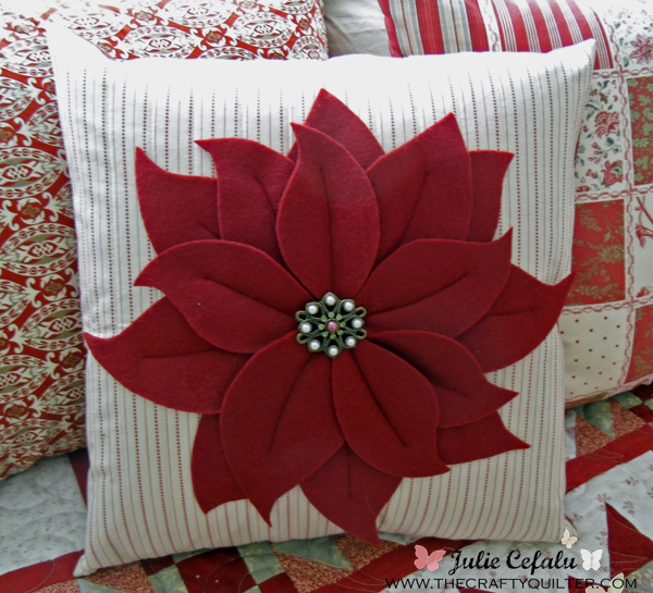 Poinsettia Pillow at The Crafty Quilter