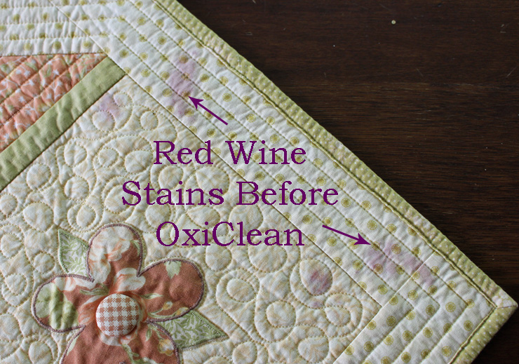Red Wine Stain Removal on Quilts