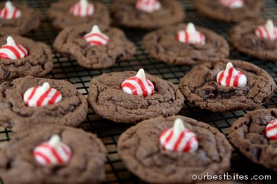 Candy Cane Kiss Cookies