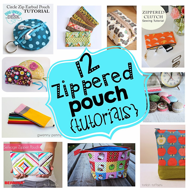 12 Zippered Pouch Tutorials @ Inspiring Creations