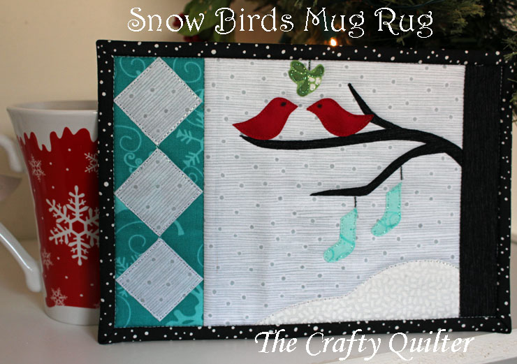 Snow Birds Mug Rug Tutorial @ The Crafty Quilter