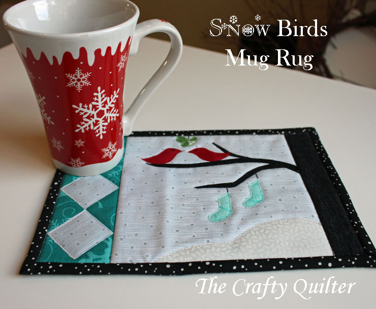 Snow Birds Mug Rug, Free Pattern by Julie Cefalu