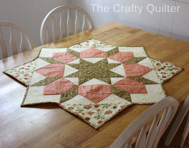 How to Turn a Swoon quilt Block into a table topper - tutorial at The Crafty Quilter.