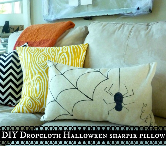 DIY-Dropcloth-Halloween-Sharpie-Pillow-at-The-Happy-Housie