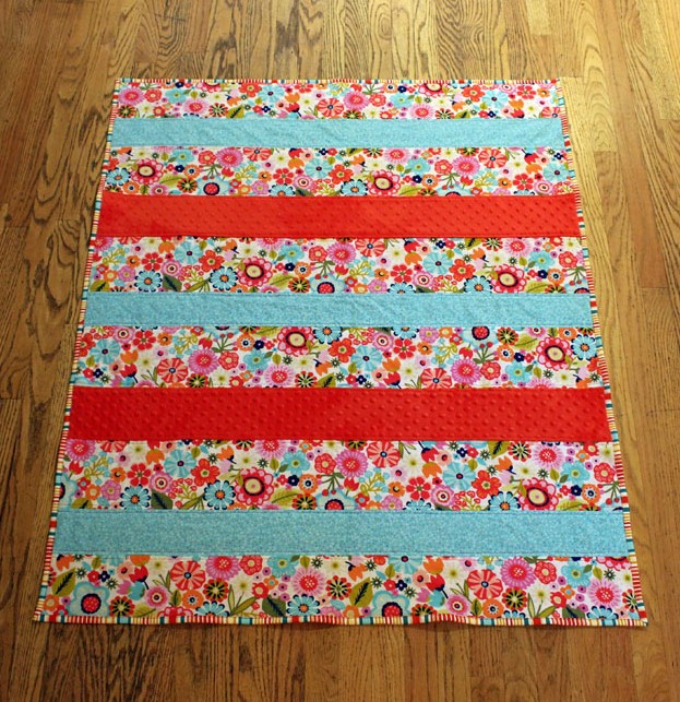 Soft & Striped Baby Quilt Tutorial @ The Crafty Quilter