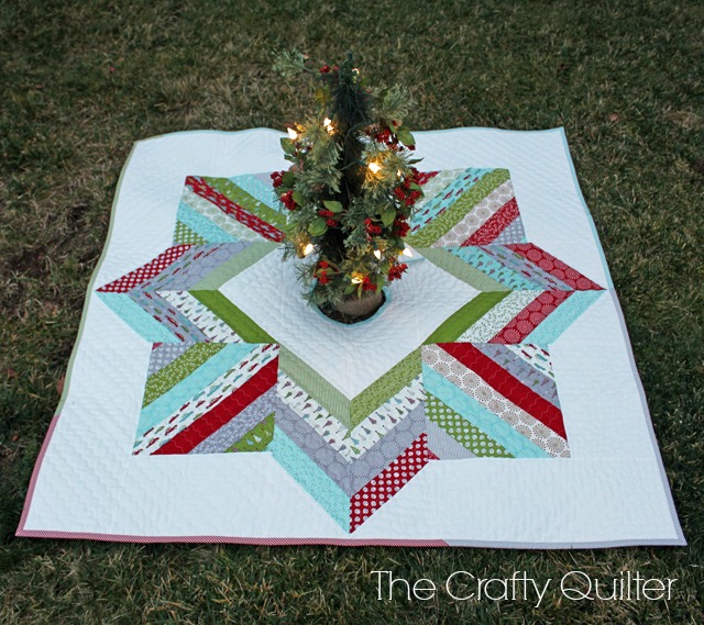 Joyful Jelly Roll Tree Skirt made by Julie Cefalu for Fat Quarter Shop