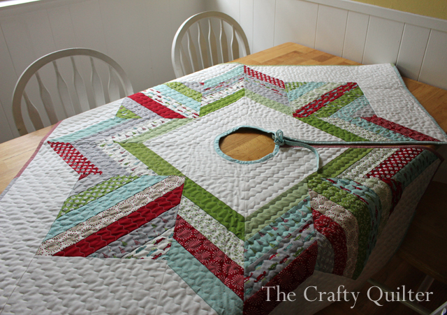 Joyful Jelly Roll Tree Skirt made by Julie Cefalu for Fat Quarter Shop