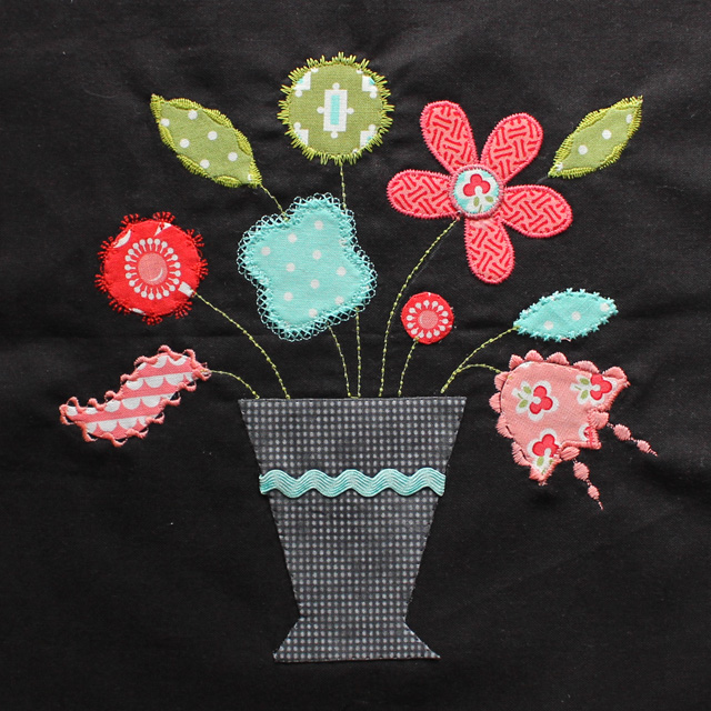 How to use embroidery stitches with applique @ The Crafty Quilter