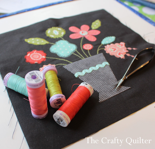 How to use embroidery stitches with applique @ The Crafty Quilter