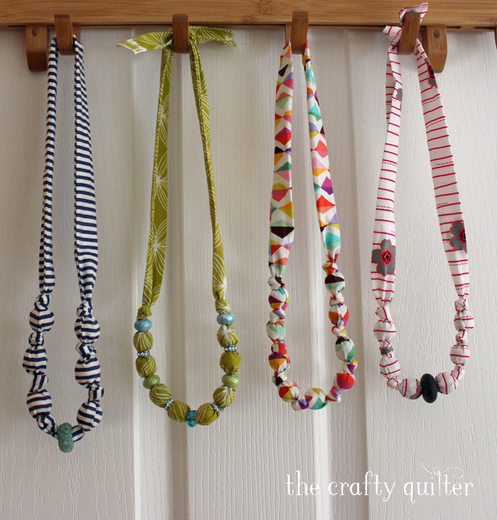 Fabric Covered Bead Necklace Tutorial @ The Crafty Quilter