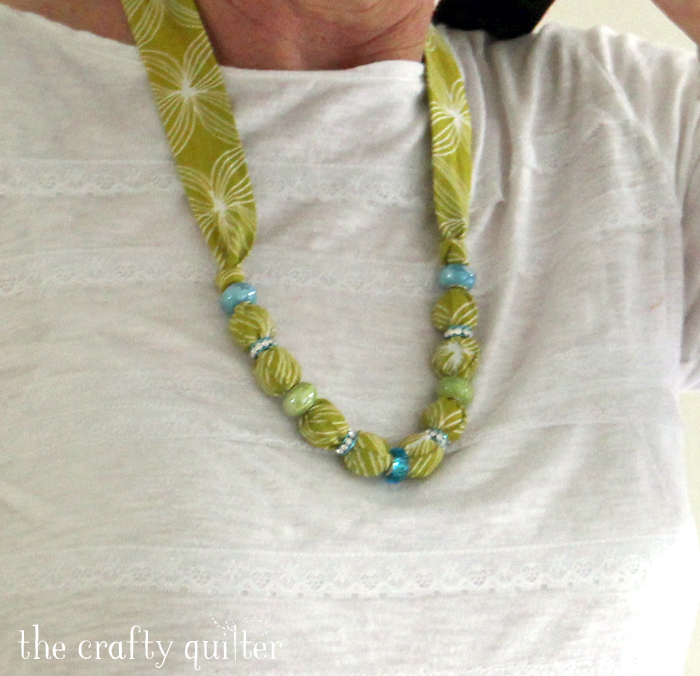 Fabric Covered Bead Necklace Tutorial @ The Crafty Quilter