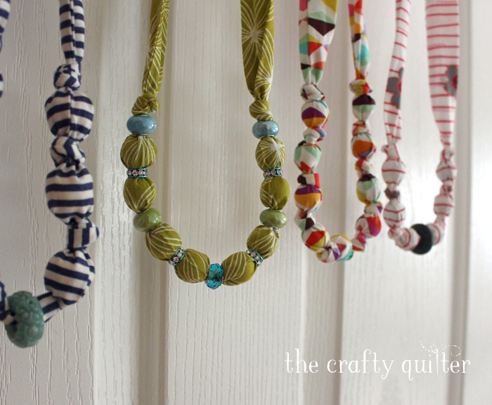 Fabric Covered Bead Necklace Tutorial @ The Crafty Quilter