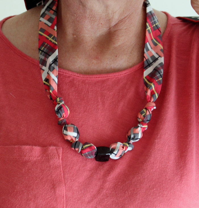 Fabric Covered Bead Necklace Tutorial @ The Crafty Quilter