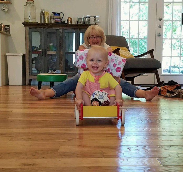 Amelia and Grandma having fun