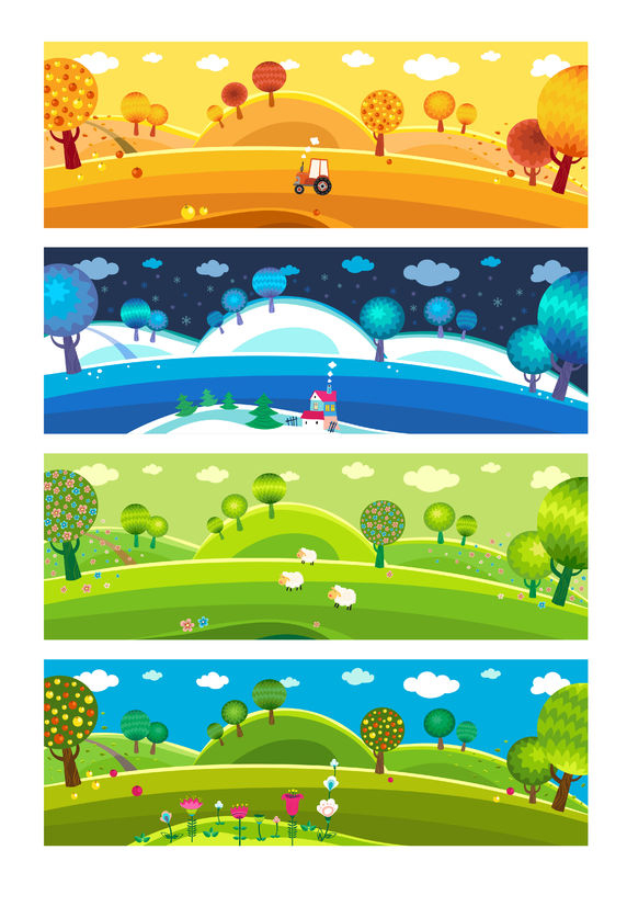 22960803 - four seasons: winter, spring, summer, autumn. vector.