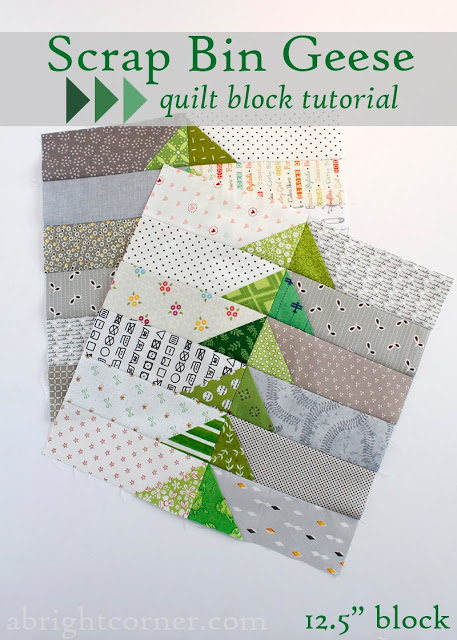 Scrap Bin Quilt Block Tutorial by Amy at A Bright Corner