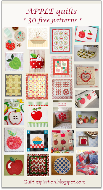 Apple Quilts - A round up of 30 free patterns from Quilt Inspiration