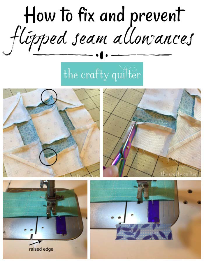 How to fix and prevent flipped seam allowances. It's easy! Julie shows you how @ The Crafty Quilter