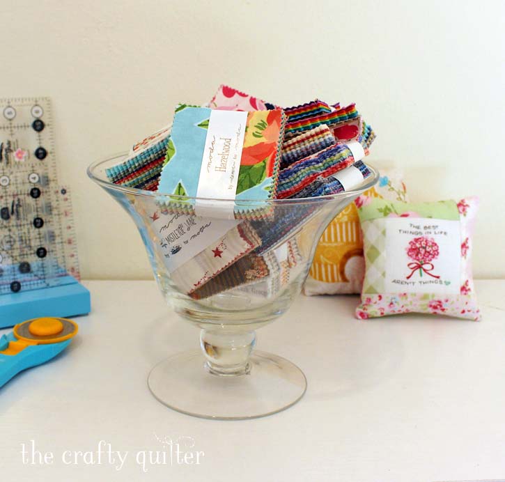 Mini Charm Pack Ideas to use up those pre-cut 2 1/2" squares - from Julie @ The Crafty Quilter