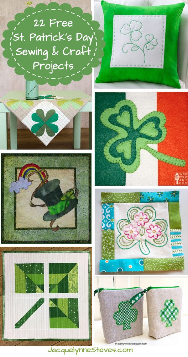 22 Free St. Patrick's Day Sewing & Craft Projects @ Jacquelynne Steves