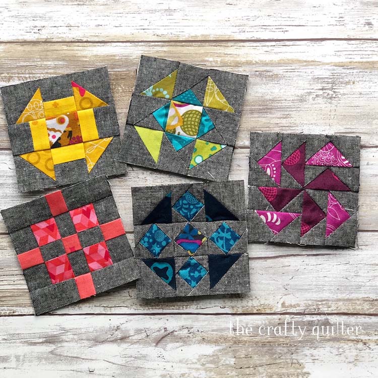 Quilter's Planner BOM. Smaller sized blocks (3" finished) made by Julie Cefalu. Blocks 1 through 5