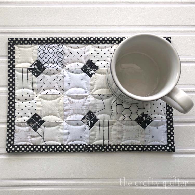 Black & white mug rugs and other things