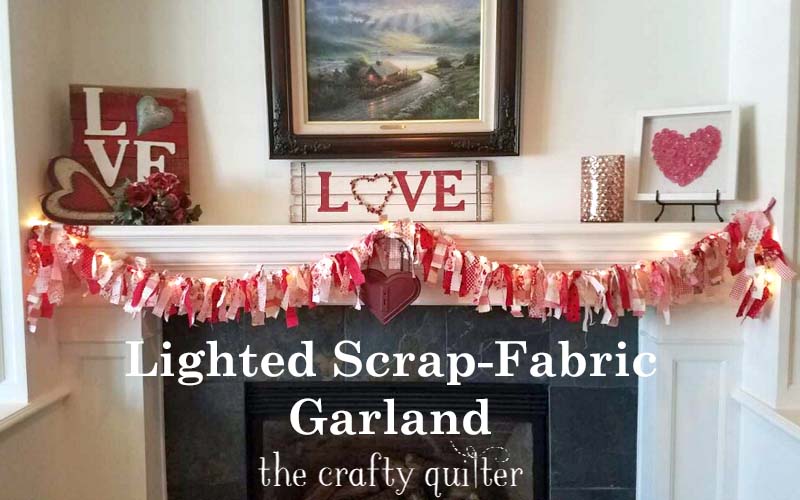 Lighted scrap fabric garland for any holiday