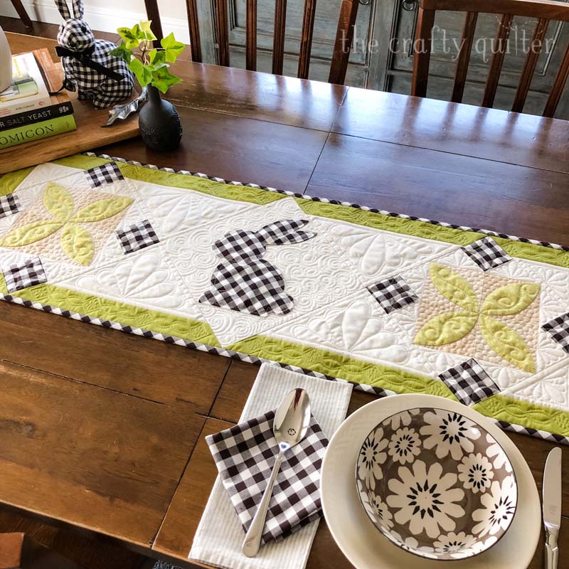 Spring Bunny Table Runner is a free tutorial @ The Crafty Quilter.  