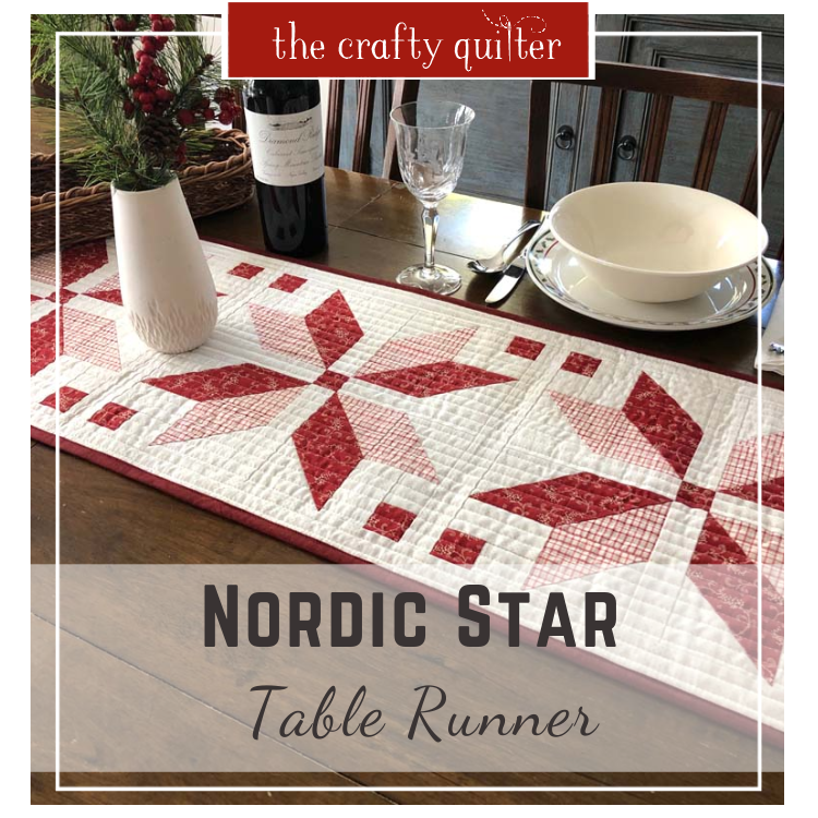 Nordic Star Table Runner, a free pattern @ The Crafty Quilter