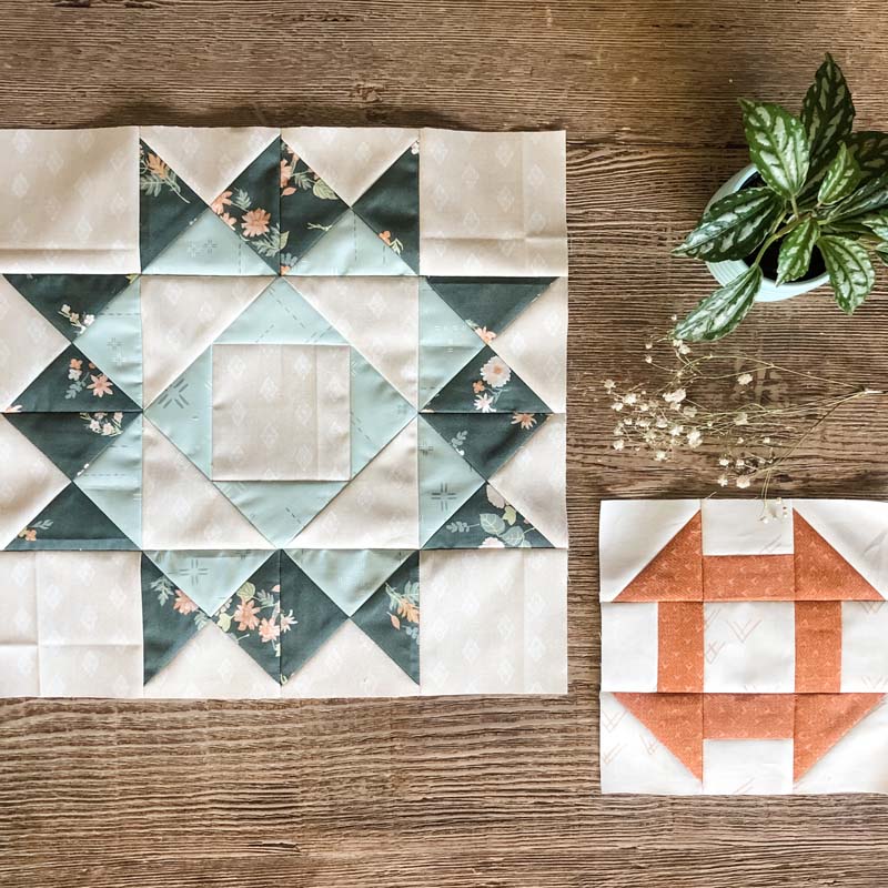 Quilt blocks for Quilter's Candy Sampler BOM made by Julie Cefalu