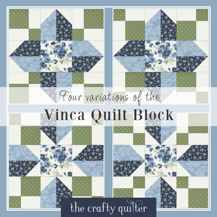 Four variations of the Vinca Quilt Block