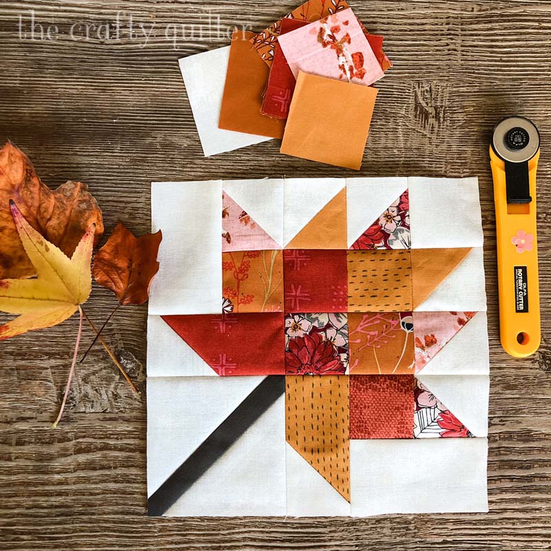 Enjoy this FREE Scrappy Leaf Block Pattern from Julie @ The Crafty Quilter! The PDF includes three block sizes.