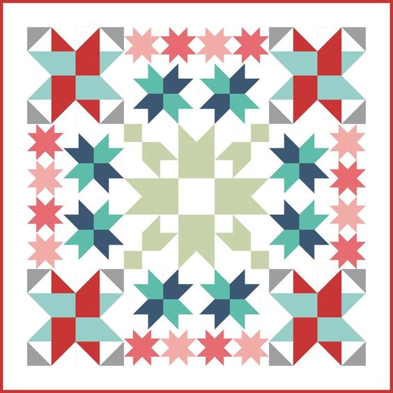 Simply Stars Quilt Along includes this beautiful quilt layout from Fat Quarter Shop