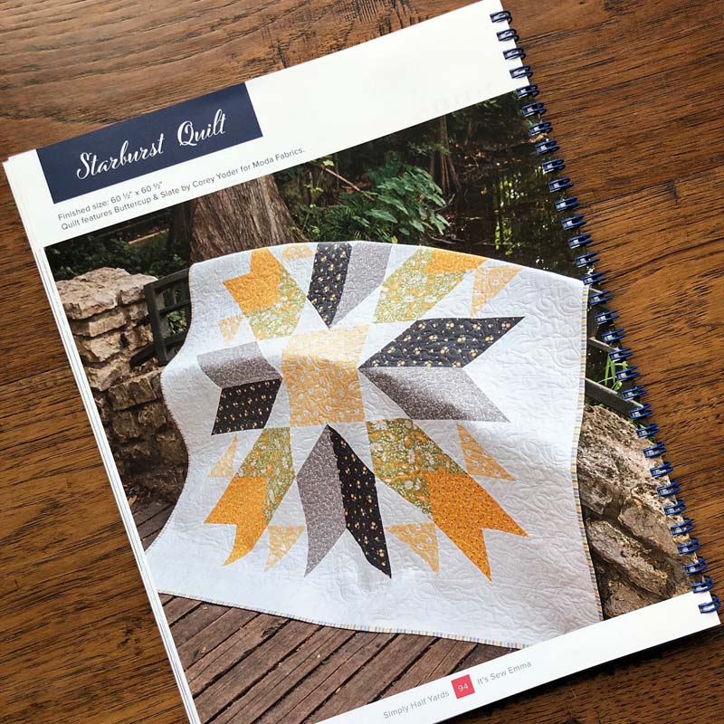 Simply Half Yards Quilt Book from Its Sew Emma. Create Quilts