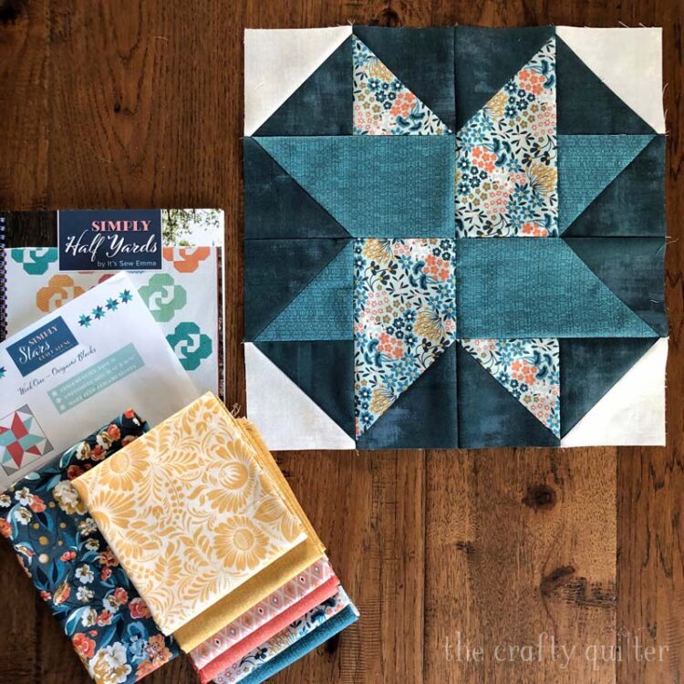 Origami Block made by Julie Cefalu @ The Crafty Quilter.  Fabric is from the Nutmeg Collection by Basic Grey for Moda Fabrics.