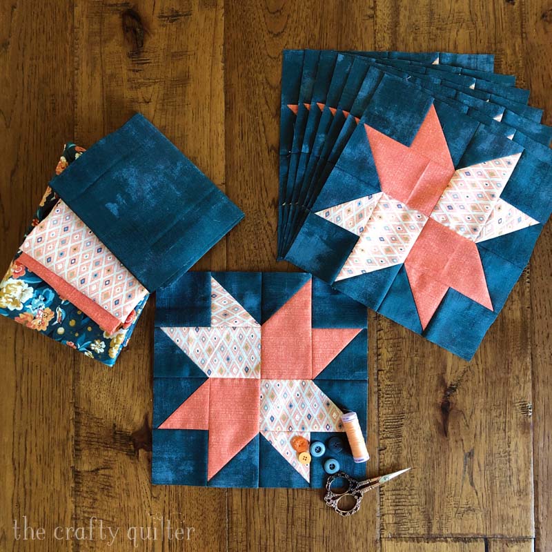 Reflections blocks made by Julie Cefalu @ The Crafty Quilter for the Simply Stars QAL from Fat Quarter Shop.