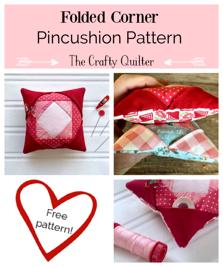 Free Folded Corner Pincushion pattern - The Crafty Quilter