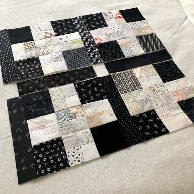 My progress on the Traffic Jam quilt - free pattern by Pat Sloan.