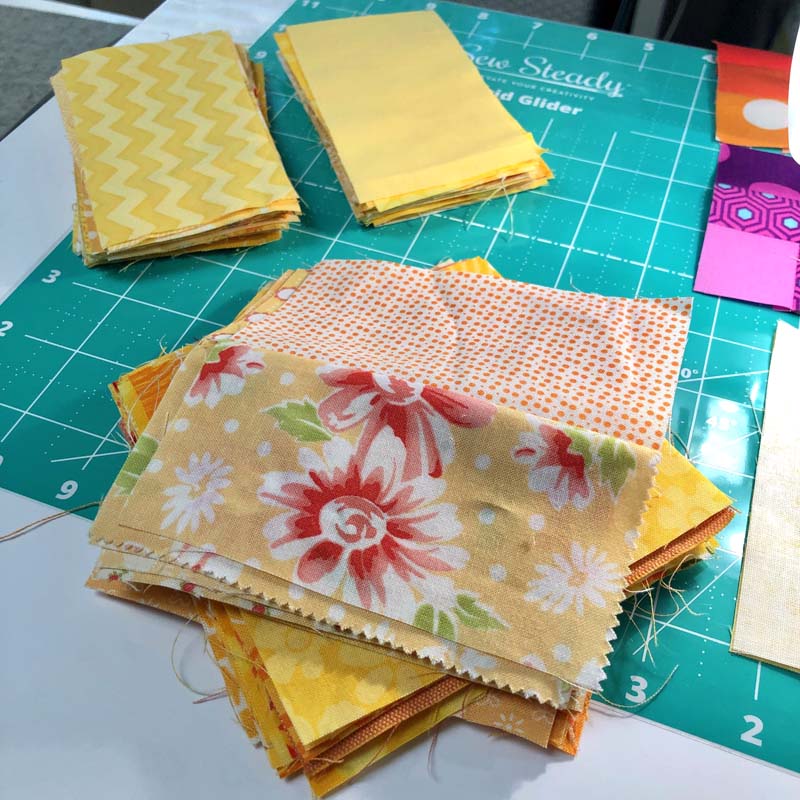 My blocks made with leaders and enders will become a beautiful bonus quilt by the end of the year! Full plan details @ The Crafty Quilter