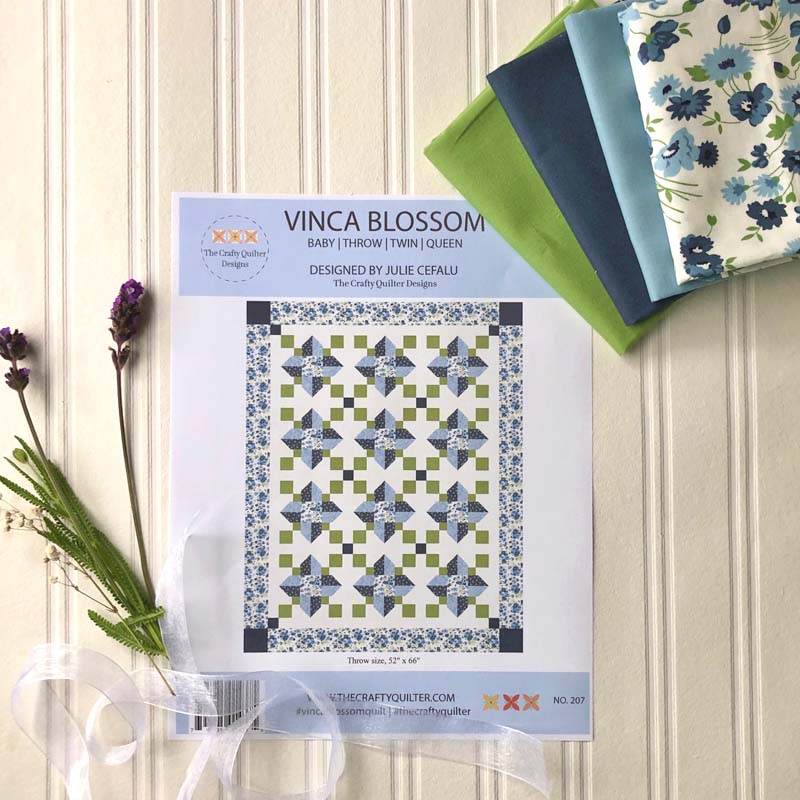 Vinca Blossom quilt pattern by Julie Cefalu @ The Crafty Quilter Designs